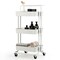 3-Tier Multi-Purpose Vertical Utility Cart with Smooth Casters Ample Storage and Drainage Design
